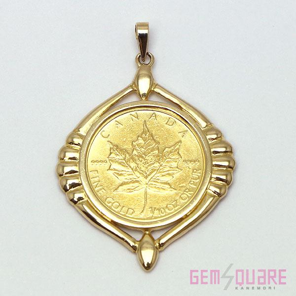 【値下げ交渉可】K18/K24 1/10オンス メイプルリーフ コイン ペンダント ネックレス トッ...