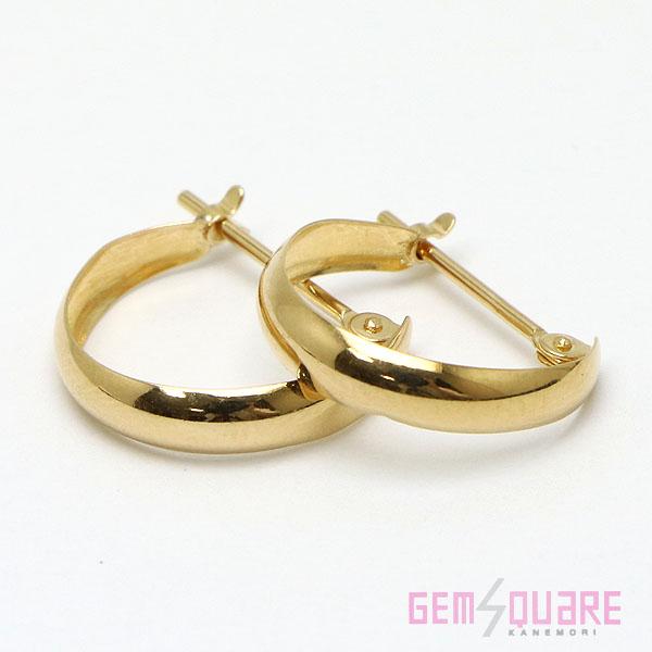 【値下げ交渉可】K18YG フープピアス イエローゴールド 直径13mm 0.72g 中古 洗浄済み...