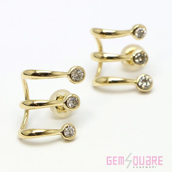 【値下げ交渉可】K18YG ブラウンダイヤモンド ピアス BD0.25×2 3.52ｇ 仕上げ済【質...