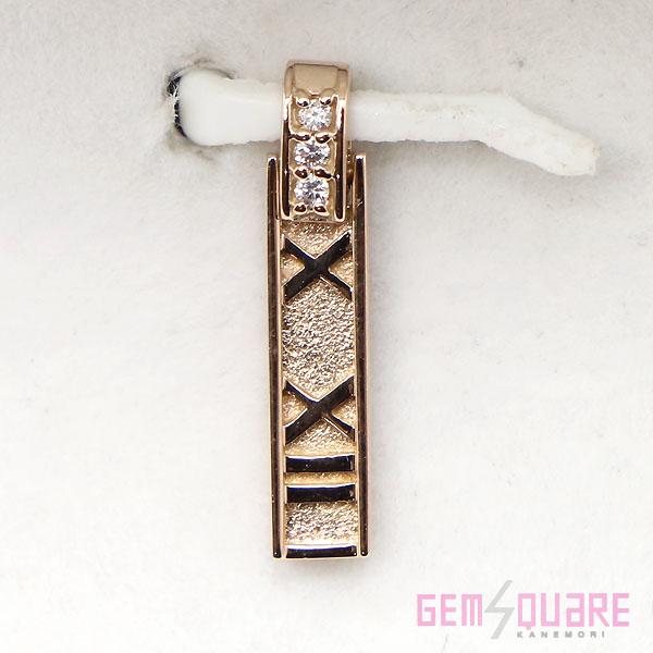 【値下げ交渉可】K18PG ダイヤモンド プレート ネックレストップ D0.02 0.83g 仕上げ...