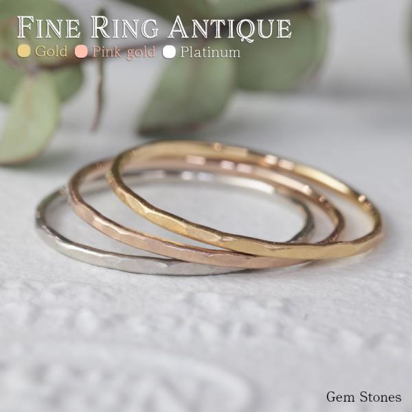 Fine Ring Antique ゴールド プラチナ ピンク リング K18 Pt900 アンティ...
