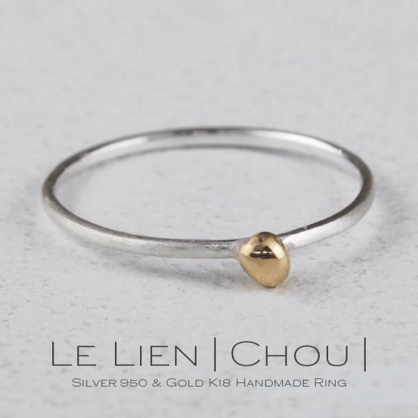 Le Lien Chou シルバー ゴールド リング 1mm K18 可愛い レディース 指輪 華奢...