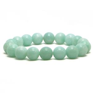 パワーストーン 天然石 ブレスレット アマゾナイト 丸玉 12mm 数珠 念珠 Bracelet お試し価格｜gembazaar