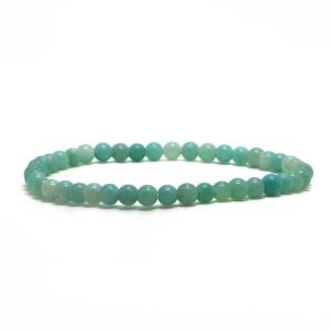 パワーストーン 天然石 ブレスレット アマゾナイト 丸玉 4mm 数珠 念珠 Bracelet お試し価格｜gembazaar