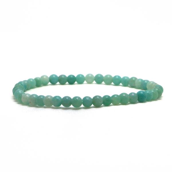 パワーストーン 天然石 ブレスレット アマゾナイト 丸玉 4mm 数珠 念珠 Bracelet お試...