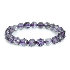 パワーストーン 天然石 ブレスレ ット アメジスト ライトカラー【ダイヤカット】8mm 数珠 念珠 Bracelet お試し価 格｜gembazaar