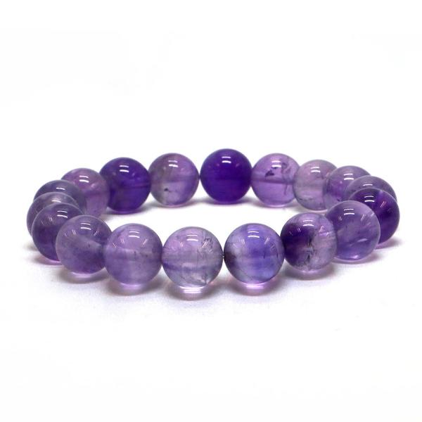 パワーストーン 天然石 ブレスレット アメジスト 丸玉 12mm 数珠 念珠 Bracelet お試...