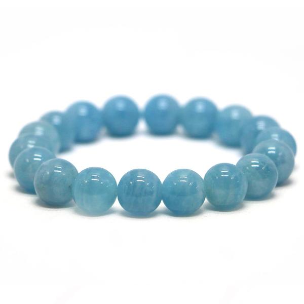 パワーストーン 天然石 ブレスレット アクアマリン 丸玉 12mm 数珠 念珠 Bracelet お...