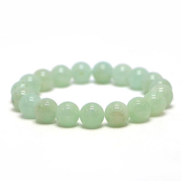 パワーストーン 天然石 ブレスレット アクアマリン グリーン系 丸玉 10mm 数珠 念珠 Brac...