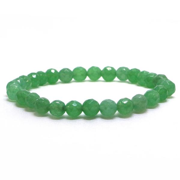 パワーストーン 天然石 ブレスレット アベンチュリン カット 6mm 数珠 念珠 Bracelet ...