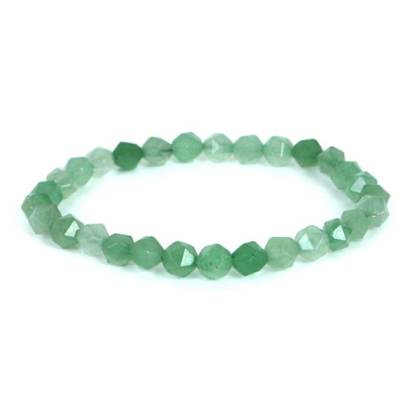 パワーストーン 天然石 ブレスレット アベンチュリン ダイヤカット 6mm 数珠 念珠 Bracel...