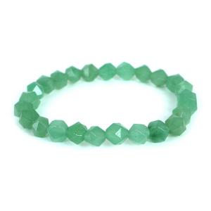 パワーストーン 天然石 ブレスレット アベンチュリン ダイヤカット 8mm 数珠 念珠 Bracelet お試し価格｜gembazaar