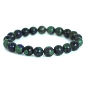パワーストーン 天然石 ブレスレット アズライト 丸玉 10mm 数珠 念珠 Bracelet お試し価格｜gembazaar