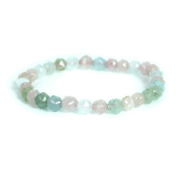 パワーストーン 天然石 ブレスレ ット ベリル【ダイヤカット】6mm 数珠 念珠 Bracelet ...
