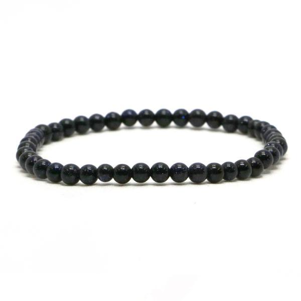 パワーストーン 天然石 ブレスレット ブルーゴールドストーン 丸玉 4mm 数珠 念珠 Bracel...