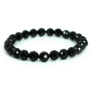 パワーストーン 天然石 ブレスレット ブラックスピネル カット 8ｍｍ 数珠 念珠 Bracelet お試し価格｜gembazaar