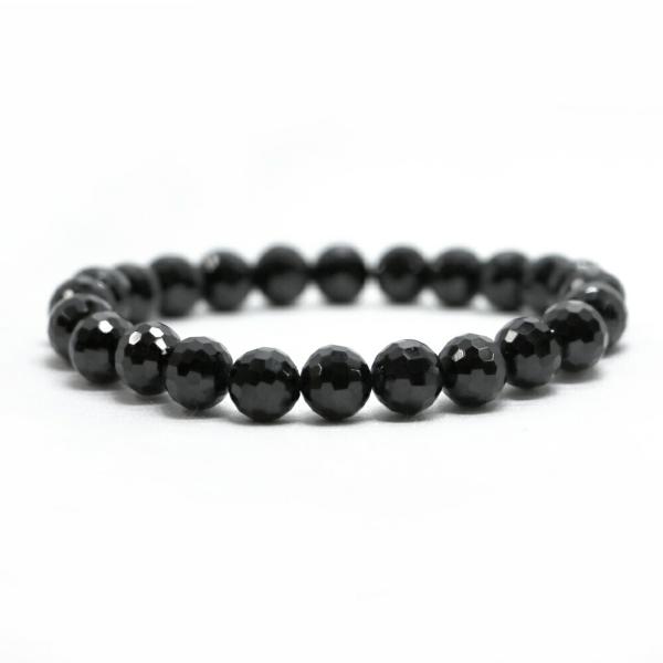 パワーストーン 天然石 ブレスレット ブラックスピネル 多面カット 8mm 数珠 念珠 Bracel...