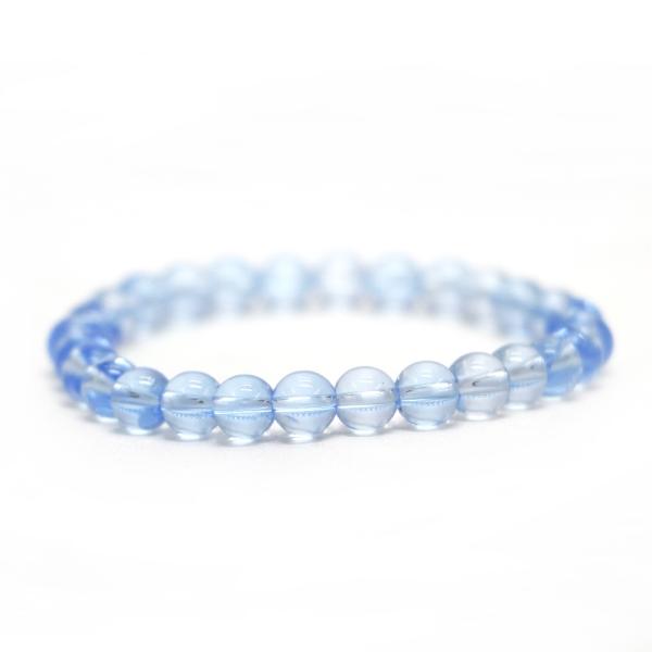 パワーストーン 天然石 ブレスレット ブルークォーツ（合成水晶） 丸玉 6mm 数珠 念珠 Brac...
