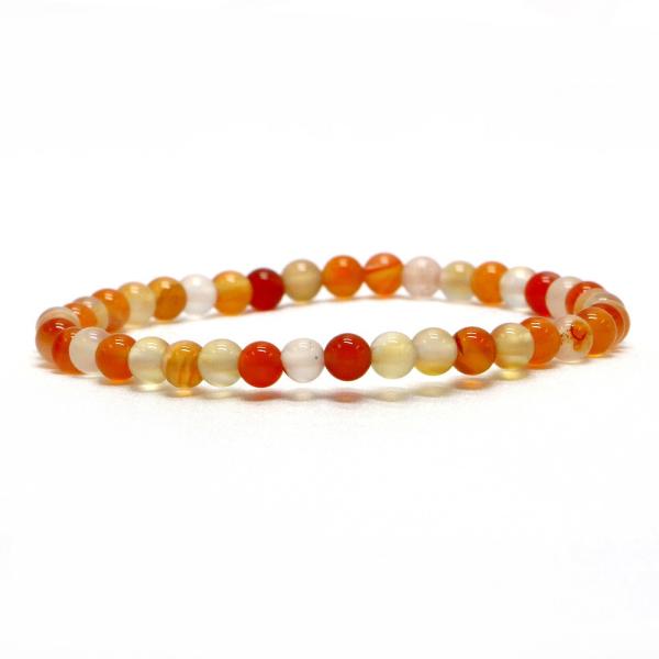 パワーストーン 天然石 ブレスレット カーネリアン 丸玉 4mm 数珠 念珠 Bracelet お試...
