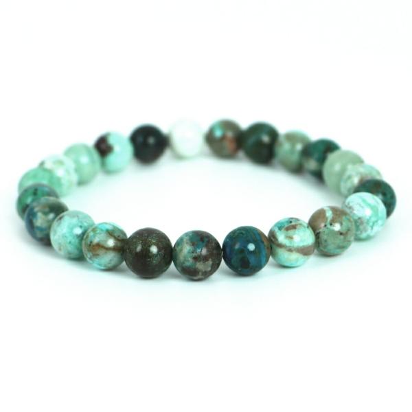 パワーストーン 天然石 ブレスレット クリソコラ 丸玉 8ｍｍ 数珠 念珠 Bracelet お試し...