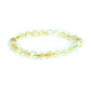 パワーストーン 天然石 ブレスレット シトリン ダイヤカット 8mm 数珠 念珠 Bracelet お試し価格｜gembazaar