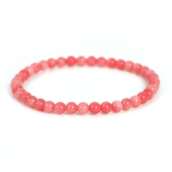 パワーストーン 天然石 ブレスレット コーラル（さんご 染め）ピンク 丸玉 4〜4.5ｍｍ 数珠 念...