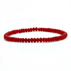 パワーストーン 天然石 ブレスレット コーラル（さんご・染め）赤色 ボタンカット 2×4mm 数珠 念珠 Bracelet お試し価格｜gembazaar