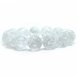 パワーストーン 天然石 ブレスレット クラッシュクリスタル 丸玉 14mm 数珠 念珠 Bracelet お試し価格｜gembazaar