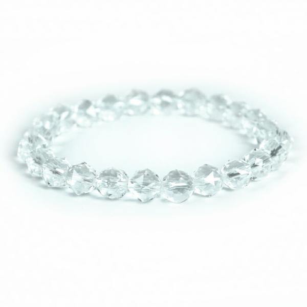 パワーストーン 天然石 ブレスレット 水晶 クリスタル ダイヤカット 8ｍｍ 数珠 念珠 Brace...