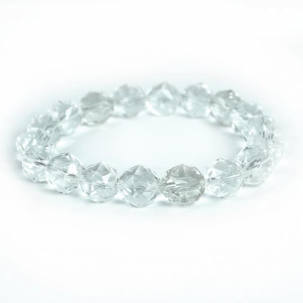 パワーストーン 天然石 ブレスレット 水晶 クリスタル ダイヤカット 12ｍｍ 数珠 念珠 Brac...