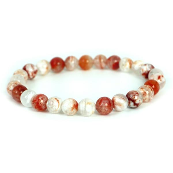 パワーストーン 天然石 ブレスレット スノーフレークゴーストクリスタル 丸玉 7ｍｍ 数珠 念珠 B...