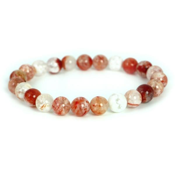 パワーストーン 天然石 ブレスレット スノーフレークゴーストクリスタル 丸玉 8ｍｍ 数珠 念珠 B...