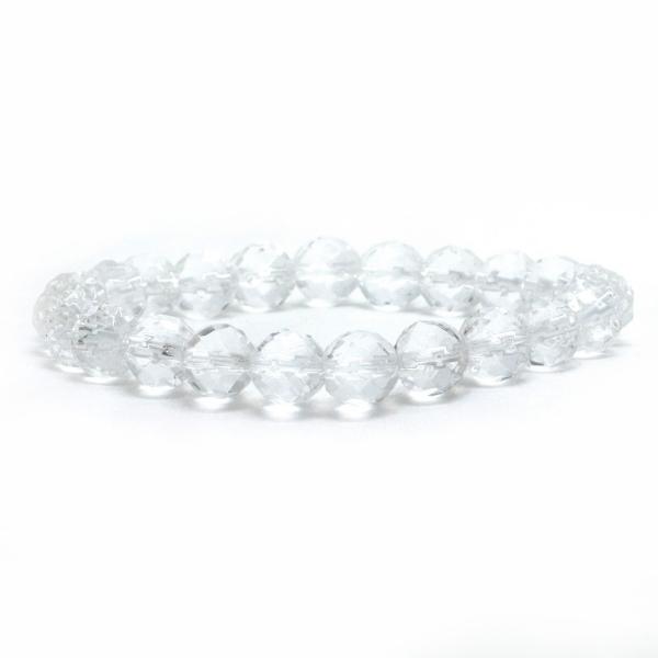 パワーストーン 天然石 ブレスレット 水晶 クリスタル カット 8mm 数珠 念珠 Bracelet...