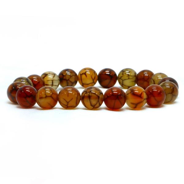 パワーストーン 天然石 ブレスレット ドラゴンアゲート（ブラウン） 丸玉 10mm 数珠 念珠 Br...