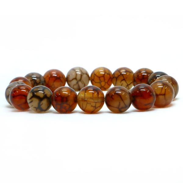 パワーストーン 天然石 ブレスレット ドラゴンアゲート（ブラウン） 丸玉 12mm 数珠 念珠 Br...