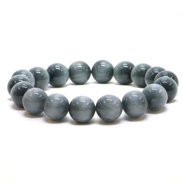 パワーストーン 天然石 ブレスレット イーグルアイ（グレータイガーアイ） 丸玉 12mm 数珠 念珠...