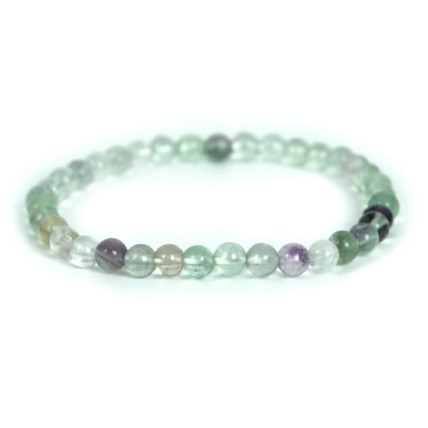 パワーストーン 天然石 ブレスレット フローライト 丸玉 4mm 数珠 念珠 Bracelet お試...
