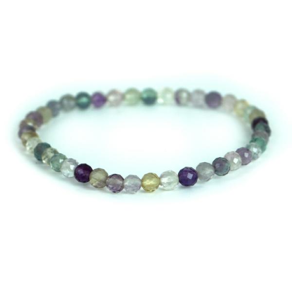 パワーストーン 天然石 ブレスレット フローライト カット 4ｍｍ 数珠 念珠 Bracelet お...