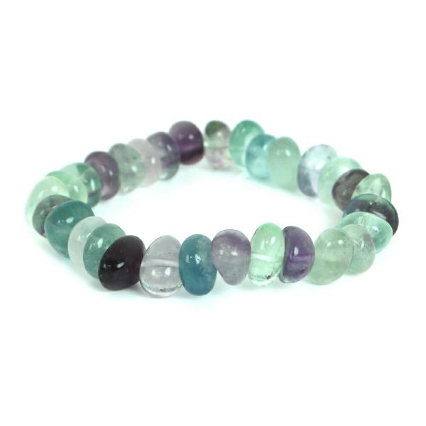 パワーストーン 天然石 ブレスレット フローライト タンブル 6×10mm 数珠 念珠 Bracel...