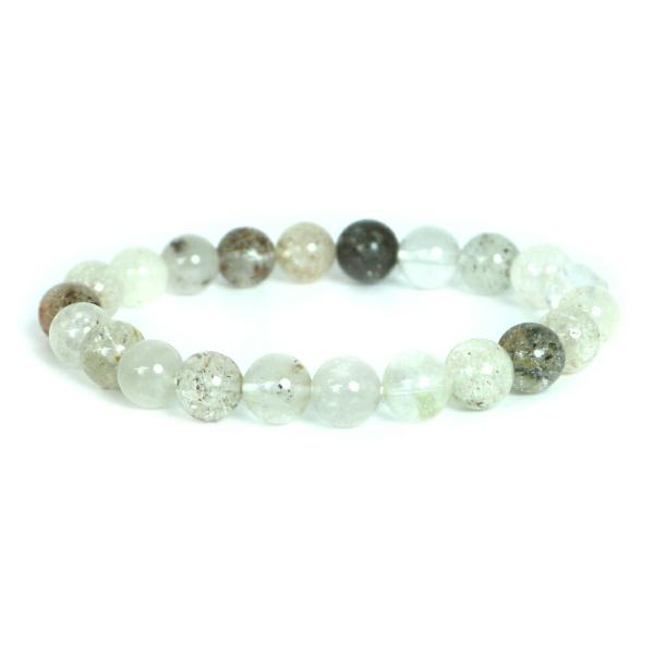 パワーストーン 天然石 ブレスレット ホワイトガーデンクォーツ 丸玉 8〜9mm 数珠 念珠 Bra...