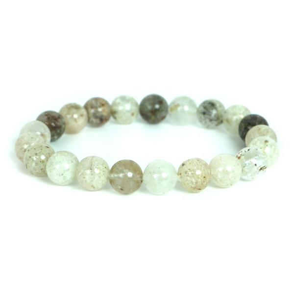 パワーストーン 天然石 ブレスレット ホワイトガーデンクォーツ 丸玉 10mm 数珠 念珠 Brac...