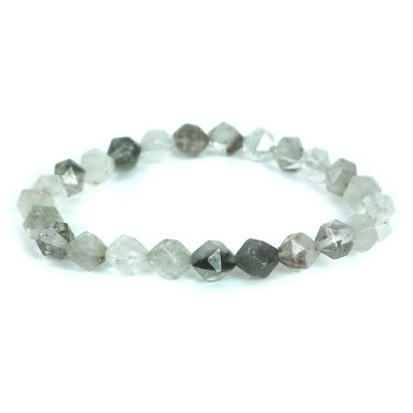 パワーストーン 天然石 ブレスレット ガーデンクォーツ ダイヤカット 8mm 数珠 念珠 Brace...