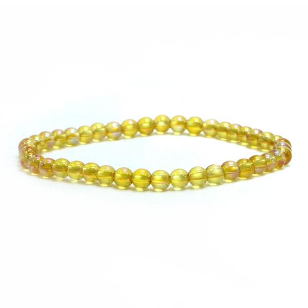 パワーストーン 天然石 ブレスレット ゴールデンオーラクリスタル(濃いめ) 丸玉 4mm 数珠 念珠...