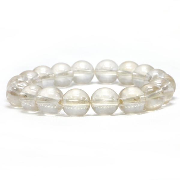 パワーストーン 天然石 ブレスレット ゴールデンオーラクリスタル(薄め) 丸玉 12mm 数珠 念珠...