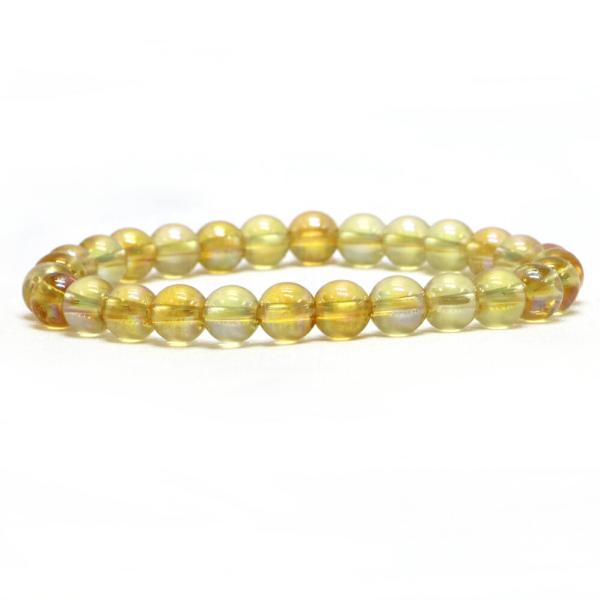 パワーストーン 天然石 ブレスレット ゴールデンオーラクリスタル(濃いめ) 丸玉 6mm 数珠 念珠...