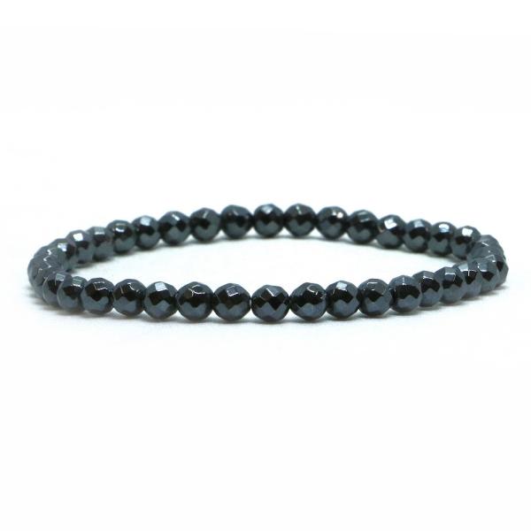 パワーストーン 天然石 ブレスレット ヘマタイト カット 4mm 数珠 念珠 Bracelet お試...