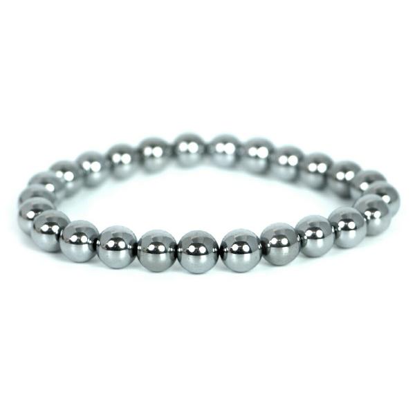 パワーストーン 天然石 ブレスレット ヘマタイト（シルバー） 丸玉 8mm 数珠 念珠 Bracel...