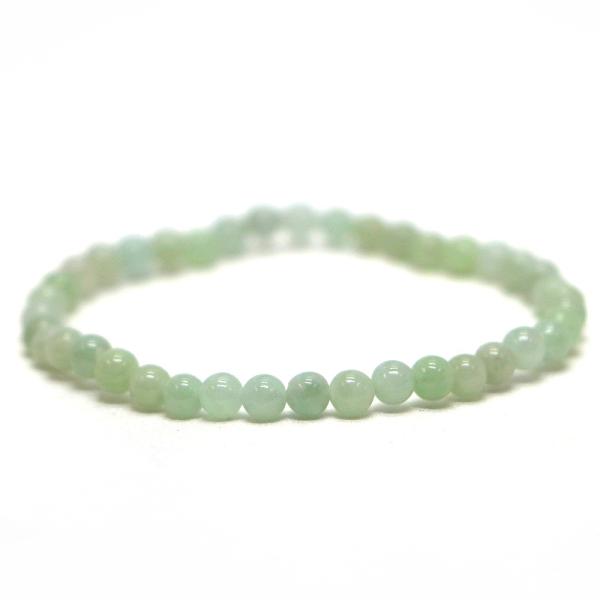パワーストーン 天然石 ブレスレット 翡翠 ひすい ジェード ジェダイト 丸玉 4mm 数珠 念珠 ...