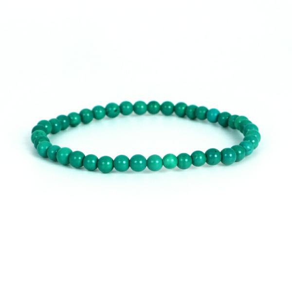 パワーストーン 天然石 ブレスレット ハウライト マグネサイト ターコイズ(染め グリーン) 丸玉 ...