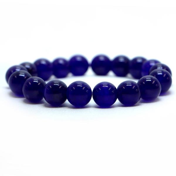 パワーストーン 天然石 ブレスレット カラージェード(パープル・染め) 丸玉 12mm 数珠 念珠 ...